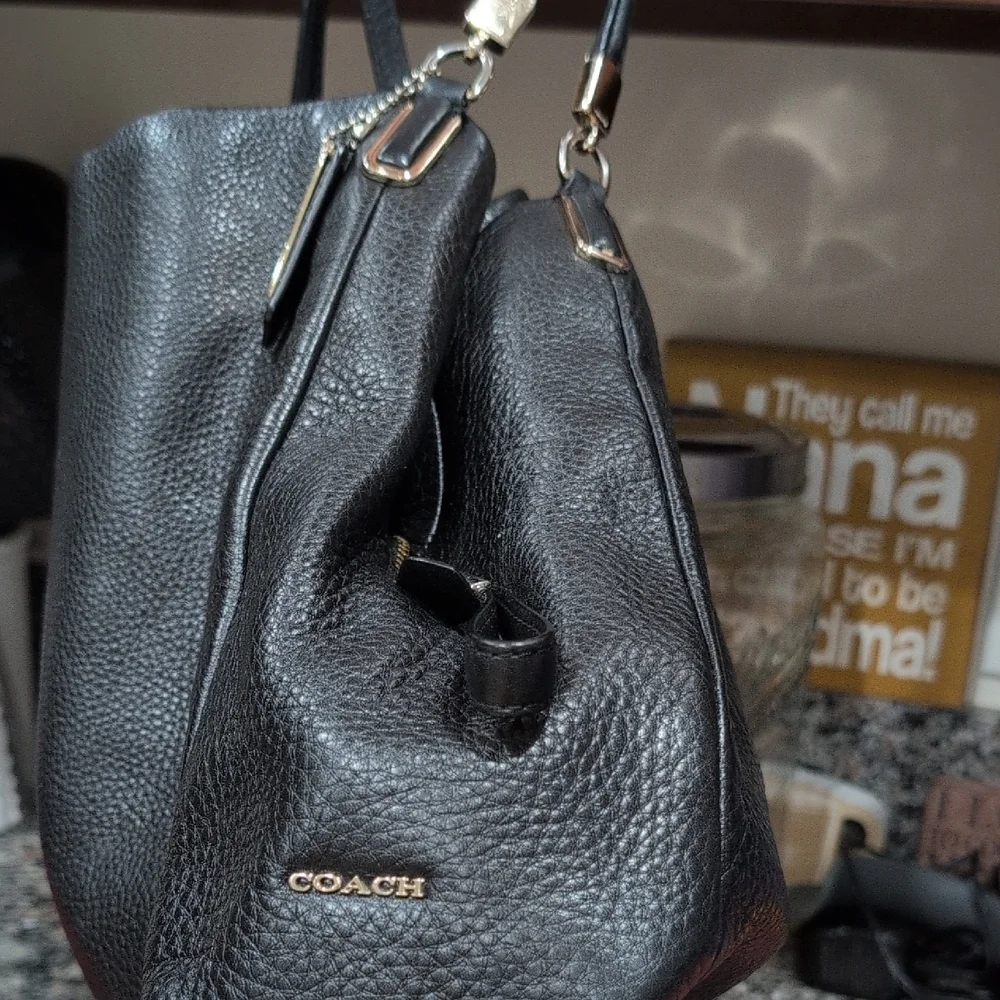 Coach 26224 Phoebe Black Pebble Leather Tote Bag